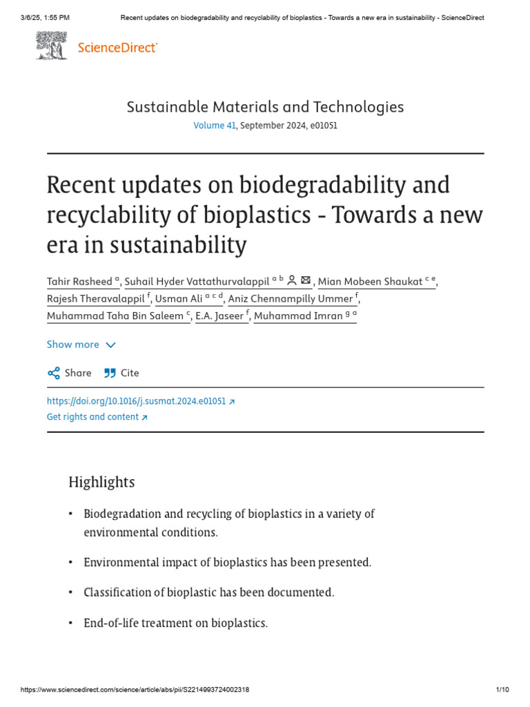 Bioplastics: Biodegradability & Recycling Insights | PDF | Plastic ...