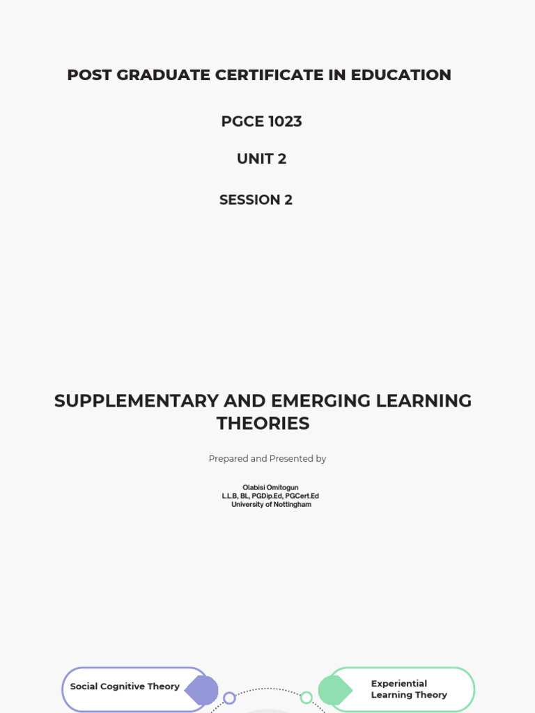 PGC Unit 2 S. 2 | PDF | Learning | Learning Theory (Education)