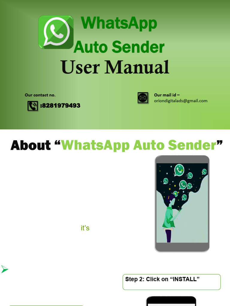 WhatsApp Auto Sender User Manual | PDF | Software | Computing