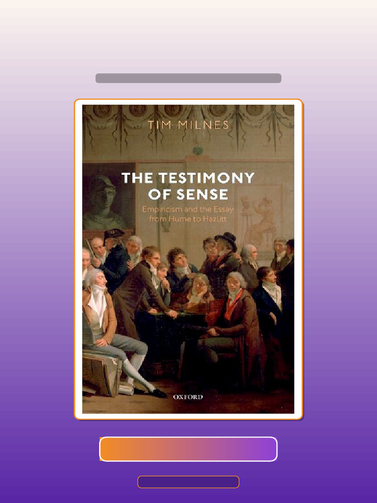Test Bank For The Testimony of Sense Empiricism and The Essay From Hume ...
