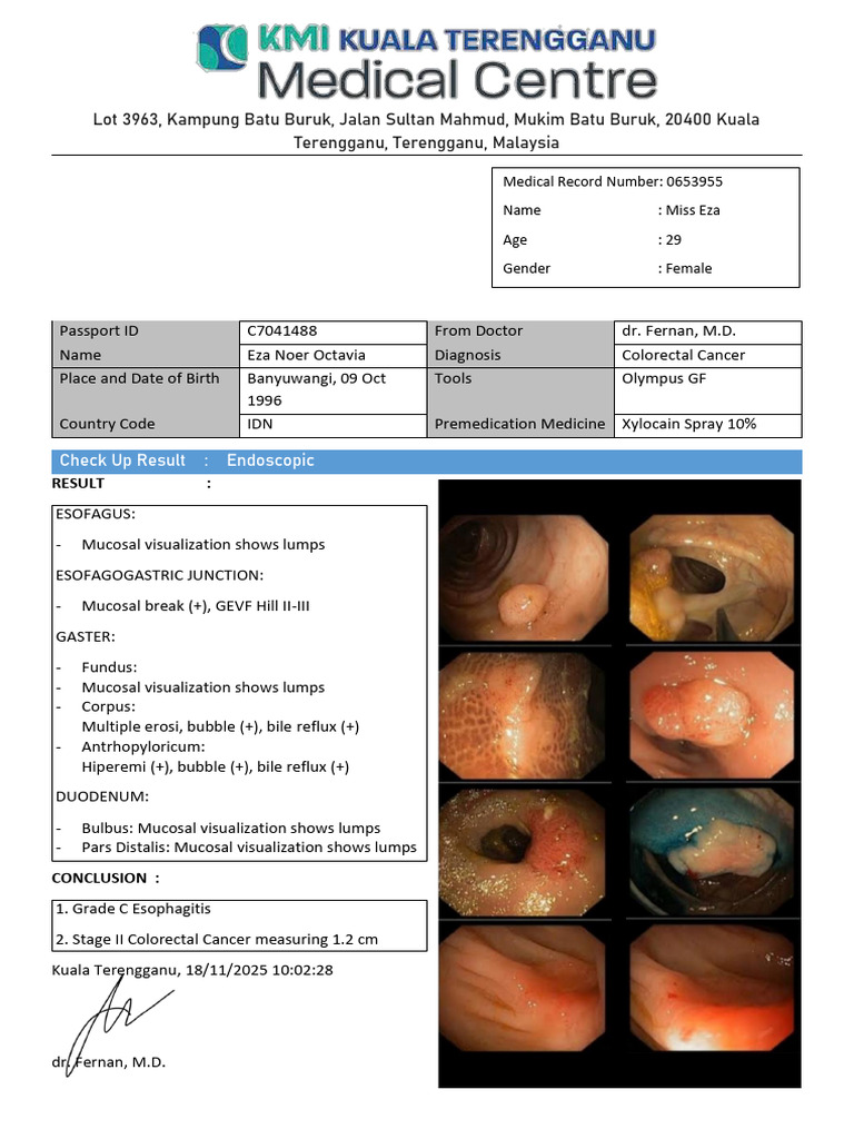 Endoscopic Results: Colorectal Cancer Diagnosis | PDF