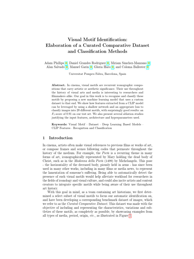 Visual Motif Classification in Cinema | PDF | Accuracy And Precision ...