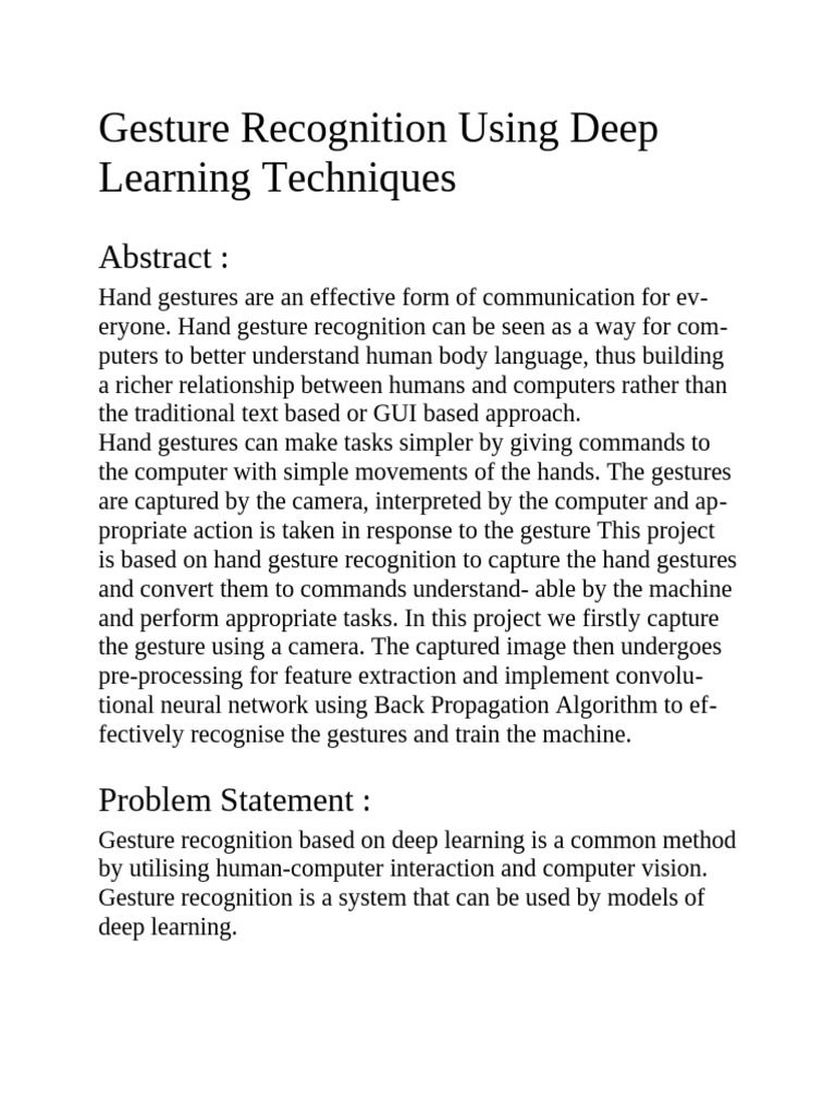 Hand Gesture Recognition with Deep Learning | PDF | Python (Programming ...