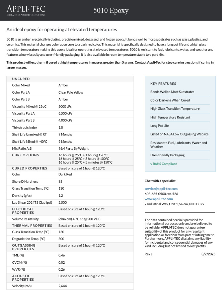 High-Performance 5010 Epoxy Specifications | PDF | Epoxy | Physical ...