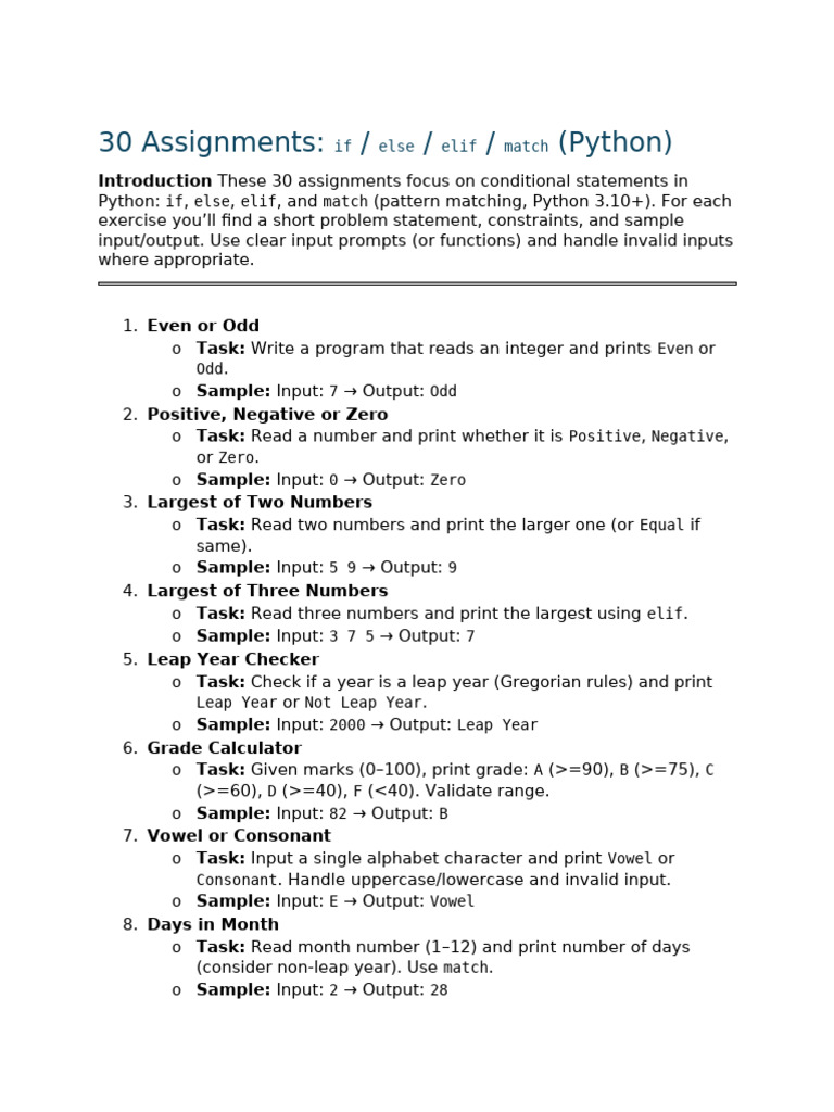 Python Conditional Statement Exercises | PDF | Body Mass Index | Python ...