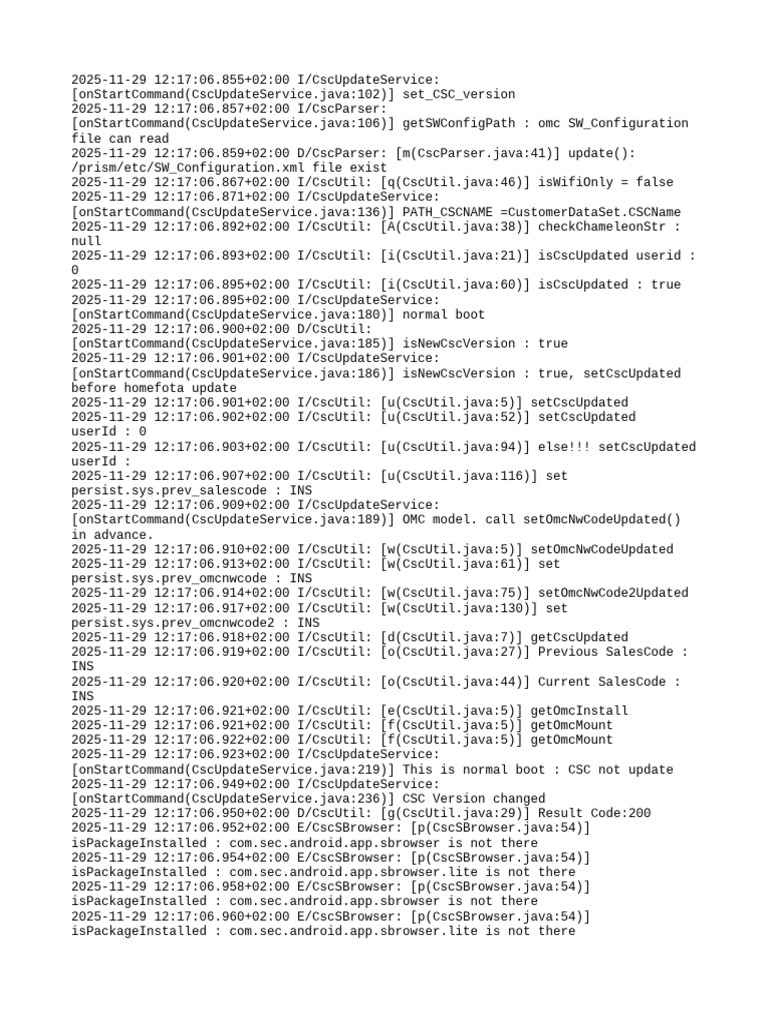 CSC Update Service Log Analysis | PDF | Wireless | Mobile Phones