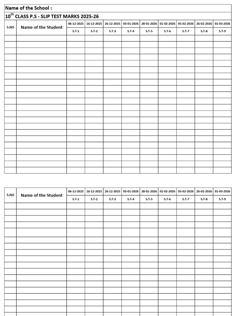 Slip Test Marks Empty | PDF