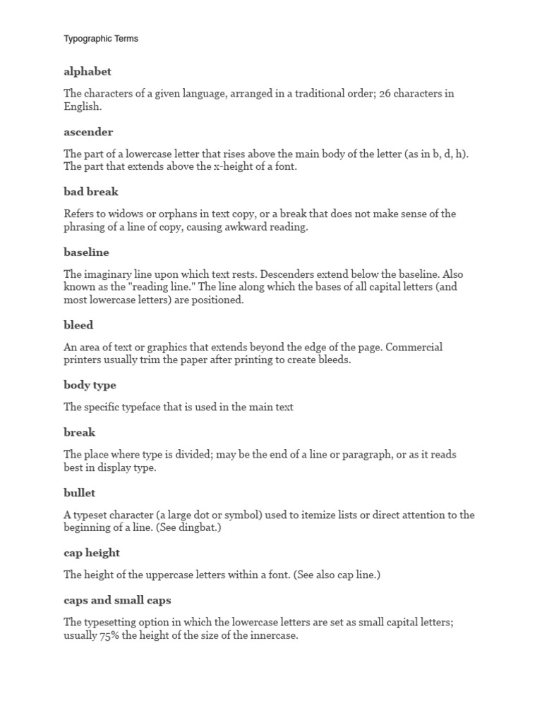 Essential Typographic Terms Explained | PDF | Typefaces | Typography