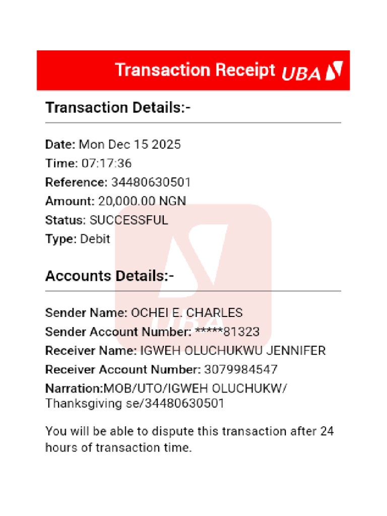 Transaction-receiptMon Dec 15 2025OCHEI E. CHARLES | PDF