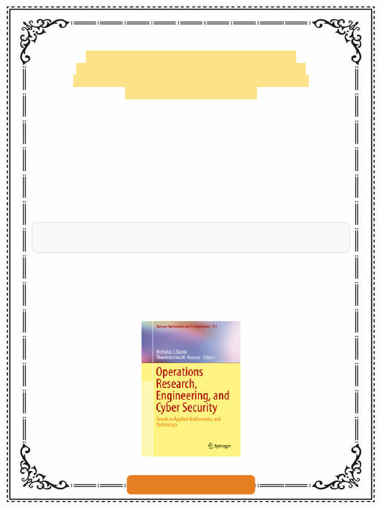 Operations Research Engineering and Cyber Security Trends in Applied ...