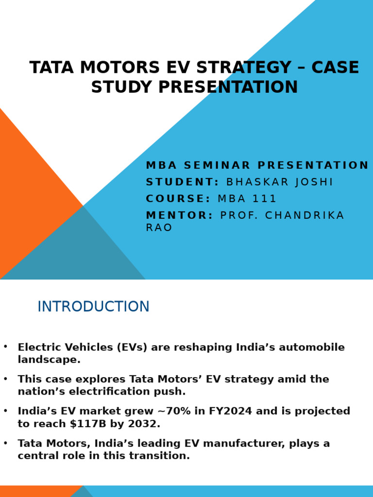 Tata Motors EV Strategy Overview | PDF | Electric Vehicle | Economies