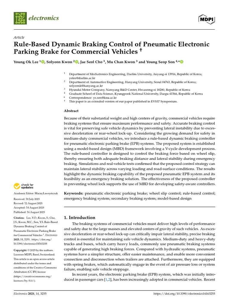 Rule-Based Dynamic Braking Control of Pneumatic El | PDF | Brake | Matlab
