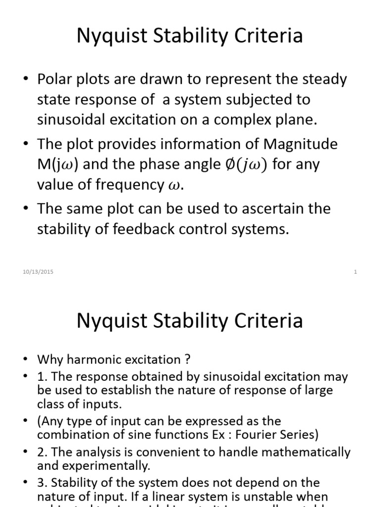 Nyquist Stability Criteria Explained | PDF | Sine Wave | Applied ...