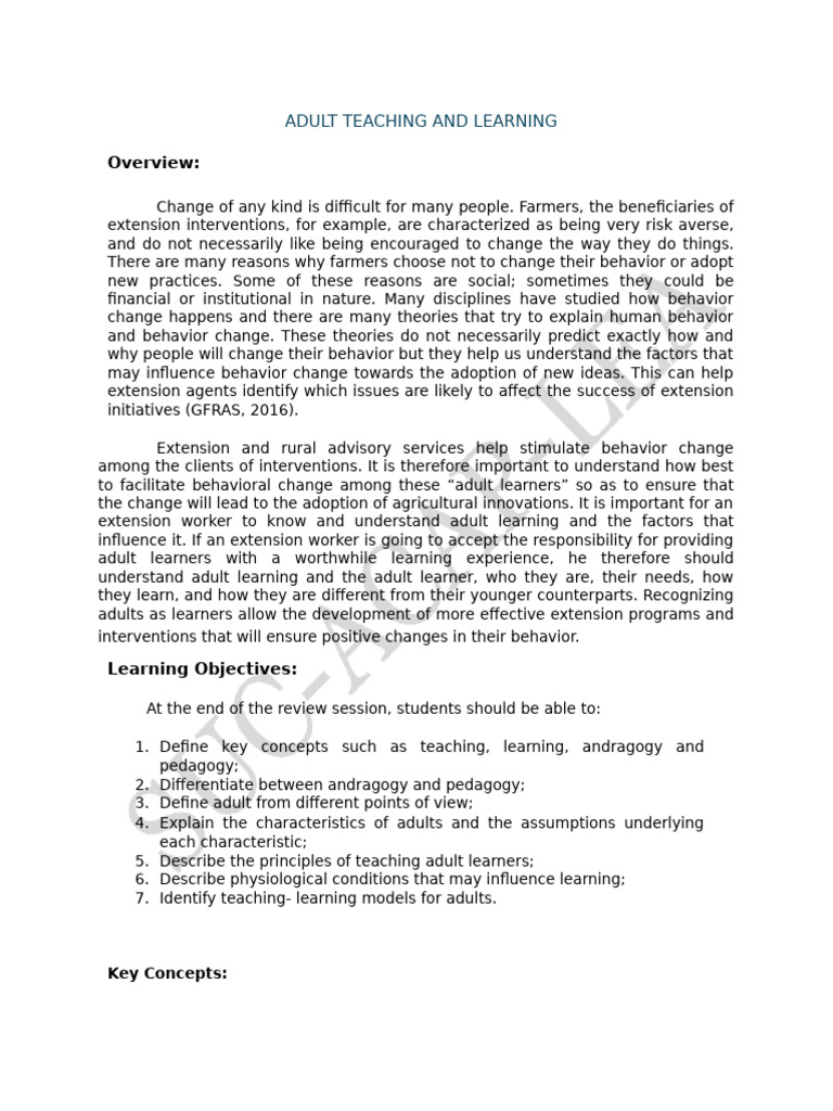 Understanding Adult Learning Principles | PDF | Learning | Adult Education
