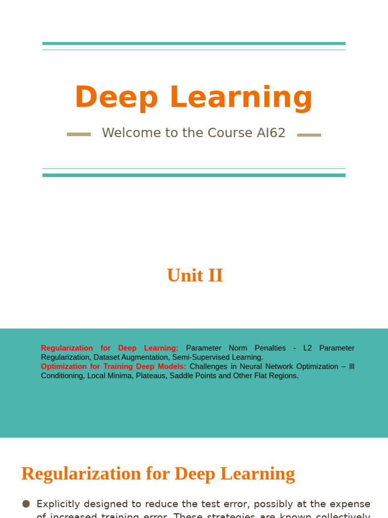 Deep Learning Regularization Techniques | PDF