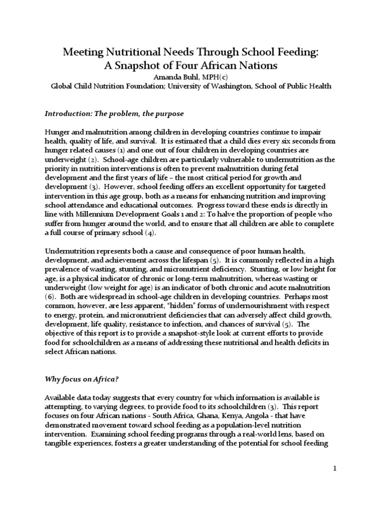 School Feeding Programs in Africa | PDF | Malnutrition | Micronutrient
