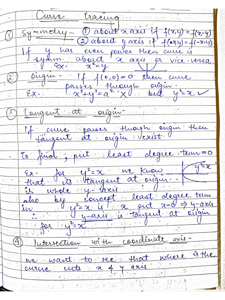 Curve Tracing Unit 2 | PDF