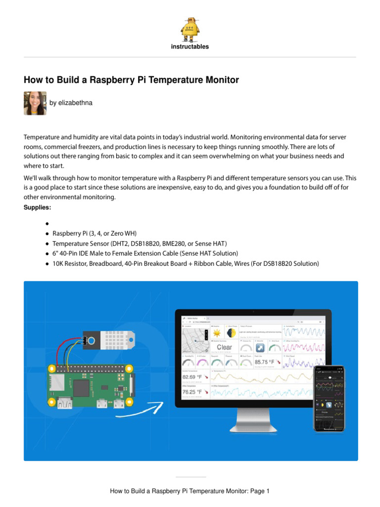 Raspberry Pi Temperature Monitor Guide | PDF | Raspberry Pi | Computer ...