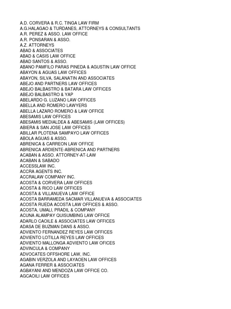 Comprehensive List of Philippine Law Firms | PDF | Law Firm | Government