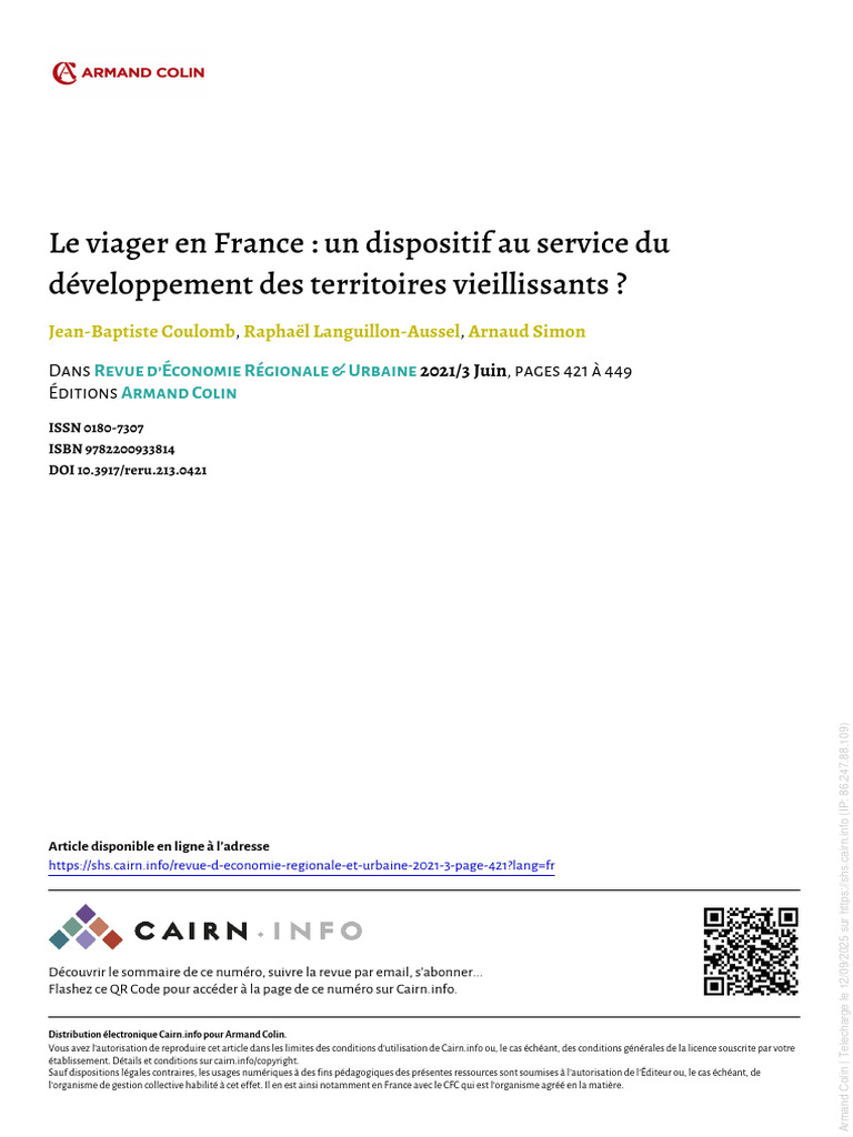 Viager en France : potentiel et enjeux ruraux | PDF | Logement