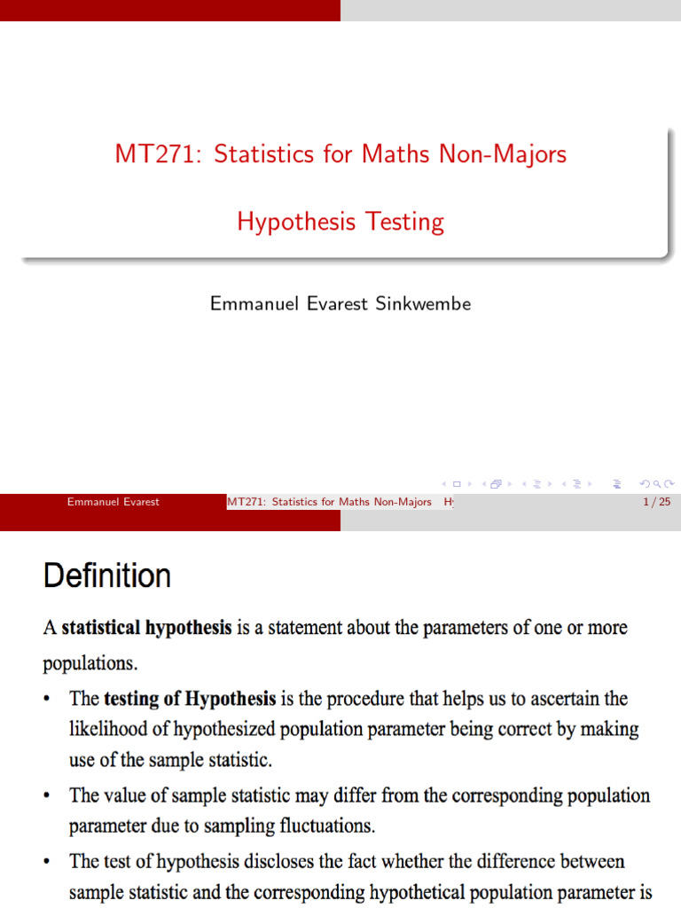 Hypothesis Testing Lectures | PDF | Statistical Significance | Statistics