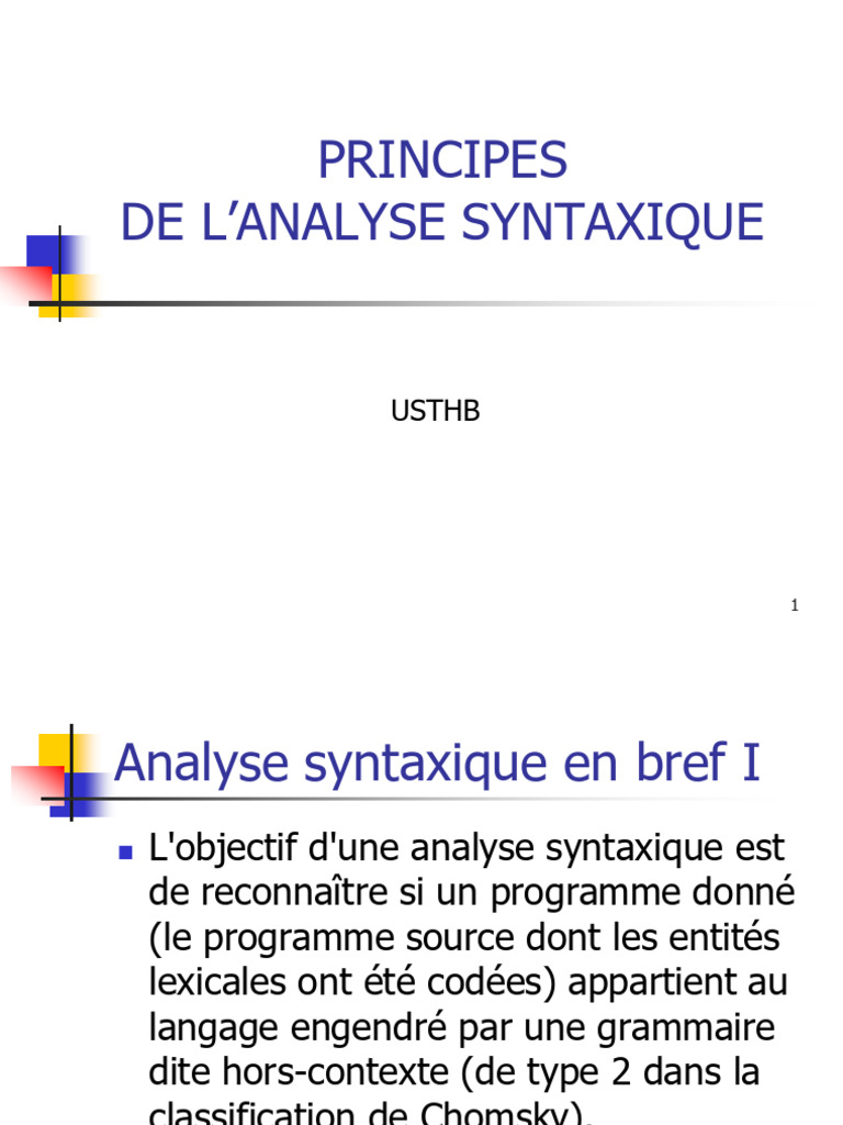 Analyse Syntaxique et Grammaires | PDF | Syntaxe (logique) | Syntaxe