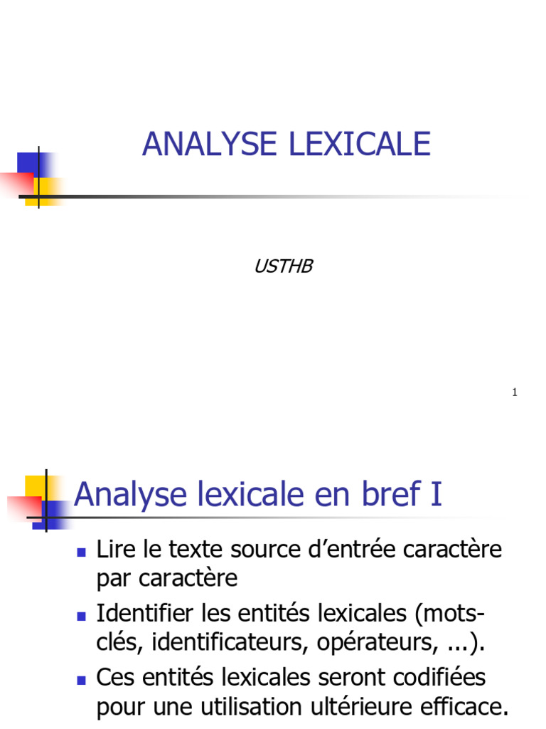Analyse lexicale et automates finis | PDF | Expression régulière ...