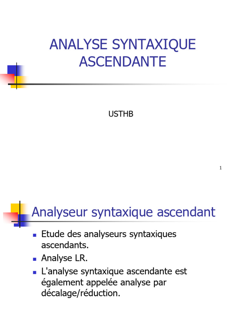 Analyse Syntaxique Ascendante LR | PDF | Analyse syntaxique | Syntaxe