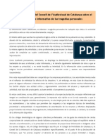 Recomendaciones Del Consell de L'audiovisual de Catalunya Sobre El Tratamiento Informativo de Las Tragedias Personales