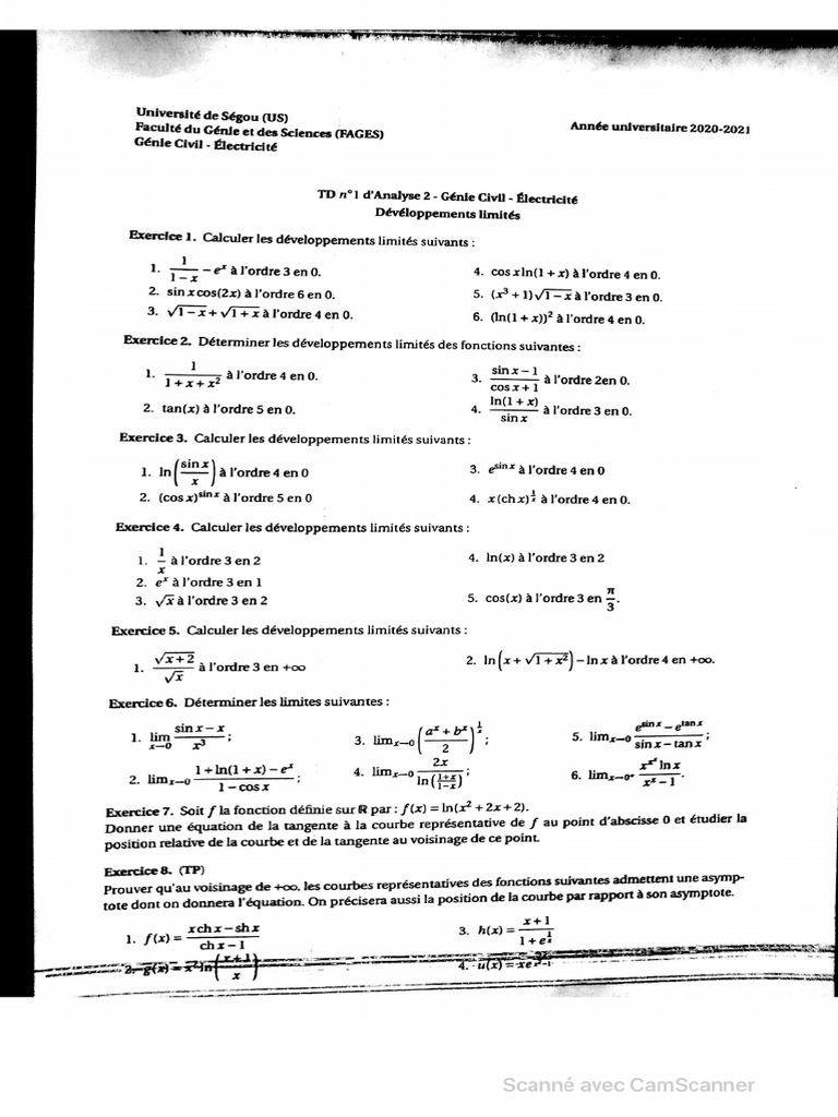 Corrigé Des TD de Analyse 2-1 | PDF