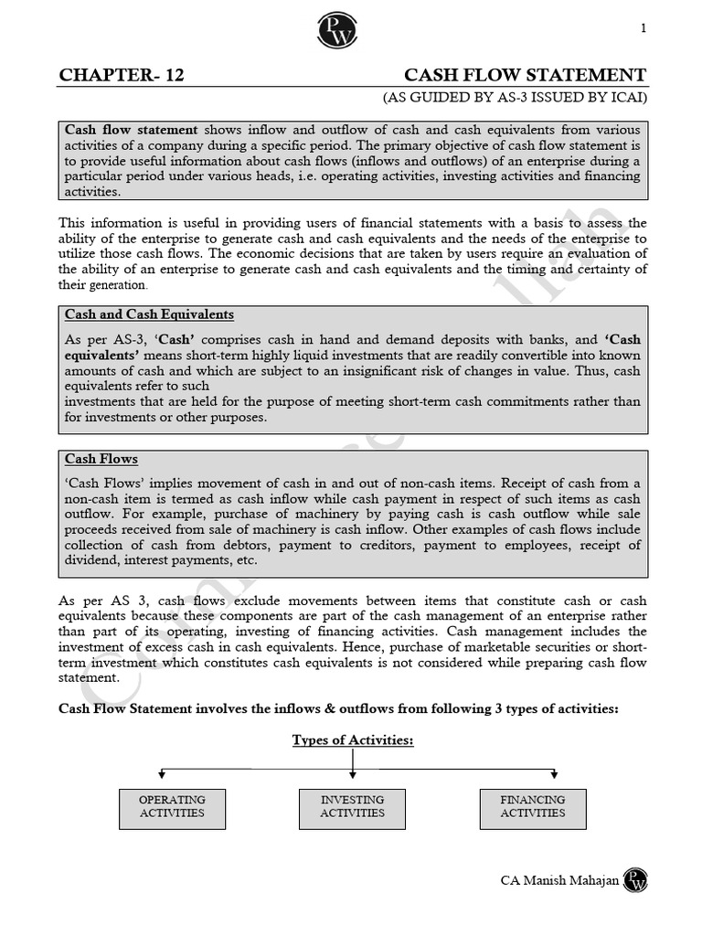 Cash Flow Statement Guide AS-3 | PDF | Dividend | Expense