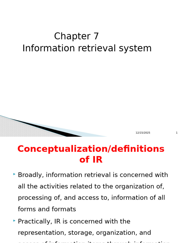 Overview of Information Retrieval Systems | PDF | Information Retrieval ...