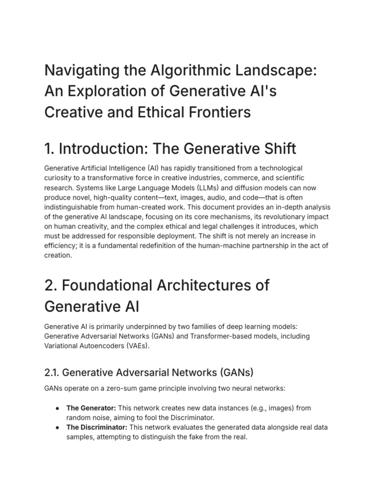 Generative AI: Creative Impact & Ethics | PDF | Artificial Intelligence ...