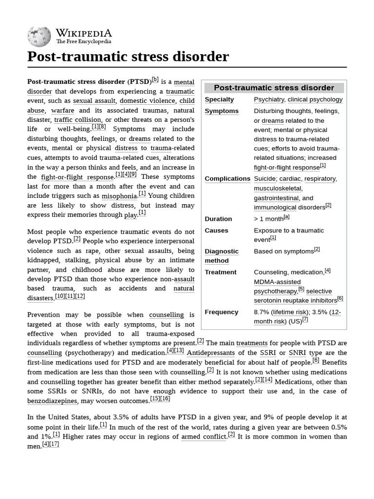 Post-Traumatic Stress Disorder | PDF | Eye Movement Desensitization And ...