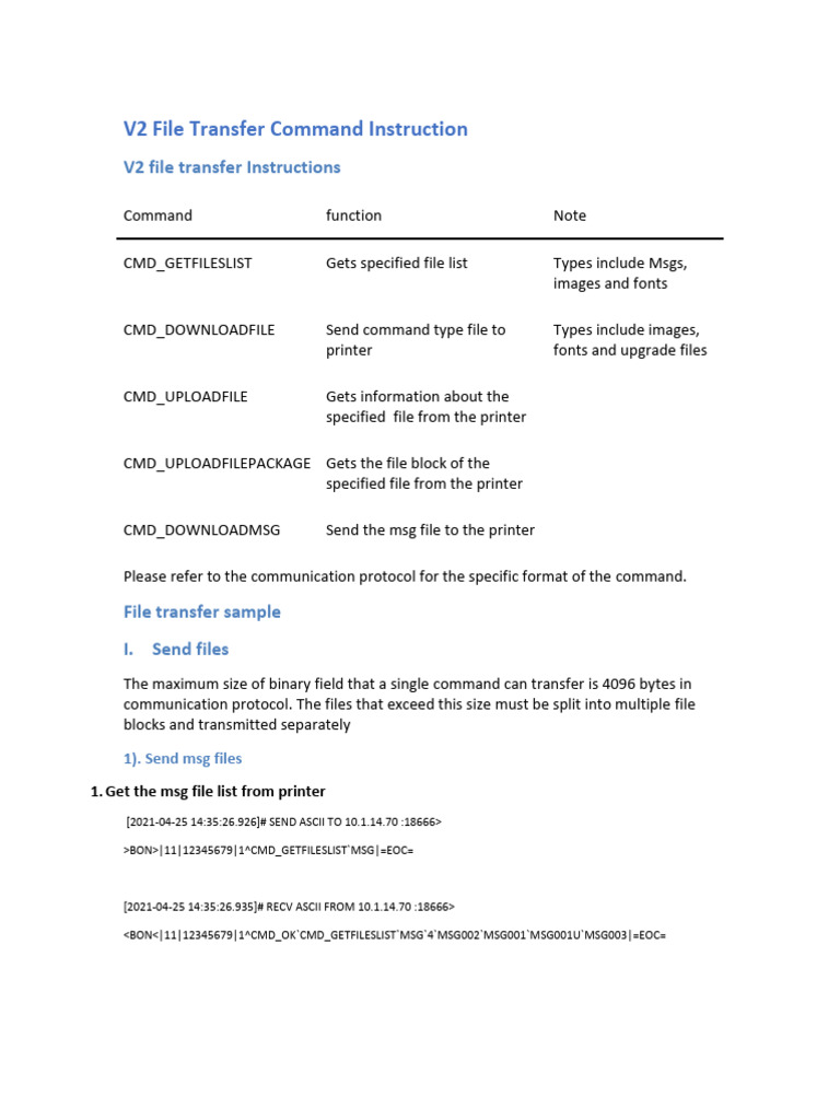 V2 File Transfer Command Guide | PDF | Computer File | Ascii