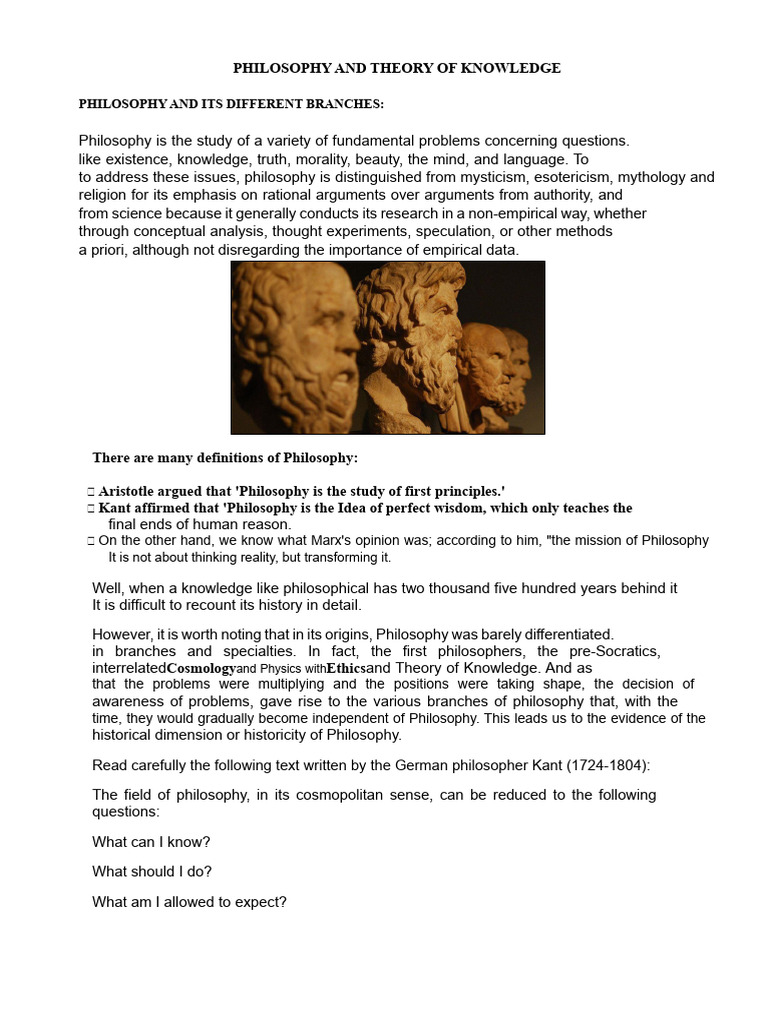 Philosophy and Theory of Knowledge | PDF | Epistemology | Knowledge