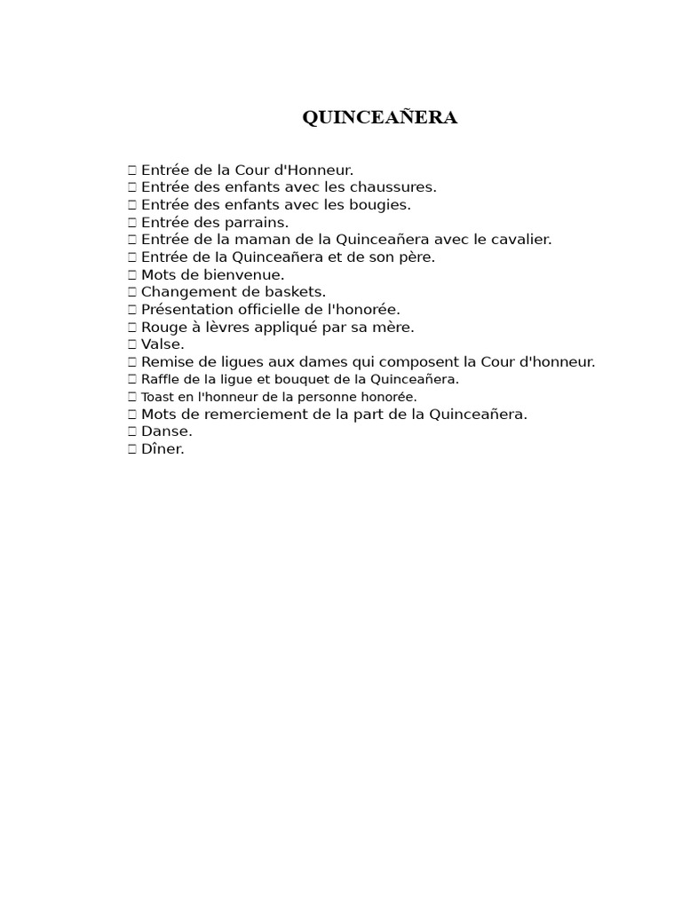 Célébration de Quinceañera : Guide complet | PDF