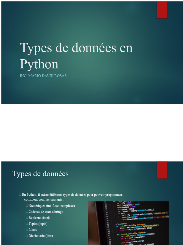 Types de données en Python expliqués | PDF | Booléen | Python (Langage ...