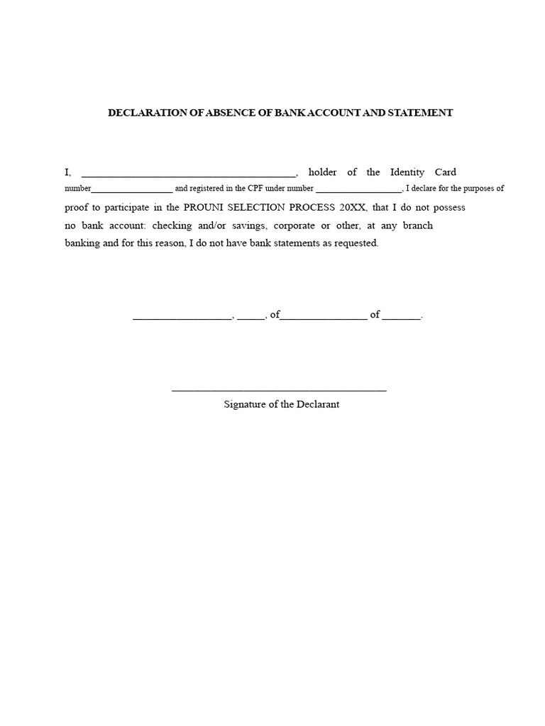 PROUNI Declaration Model | PDF | Identity Document