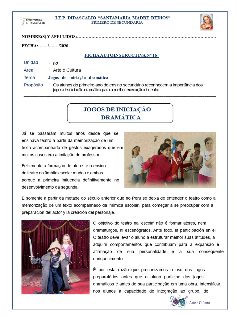 Jogos de Iniciação Dramática no Ensino | PDF | Teatro