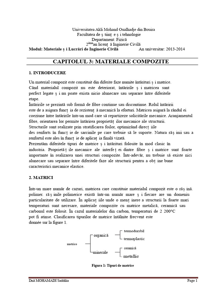 Capitolul 3 - Materiale Compozite | PDF