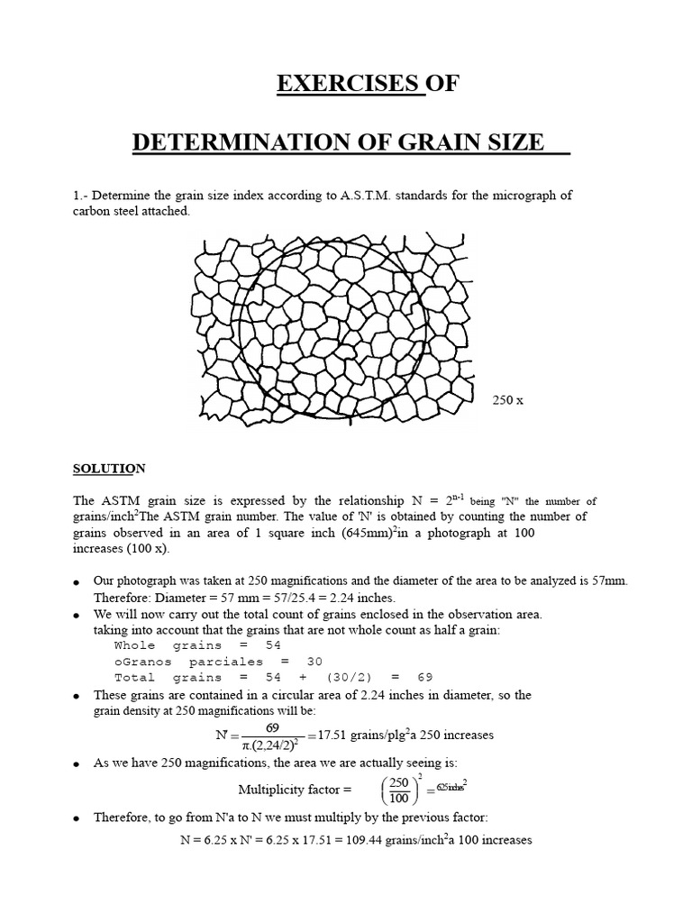 Grain Size Determination Techniques | PDF | Area