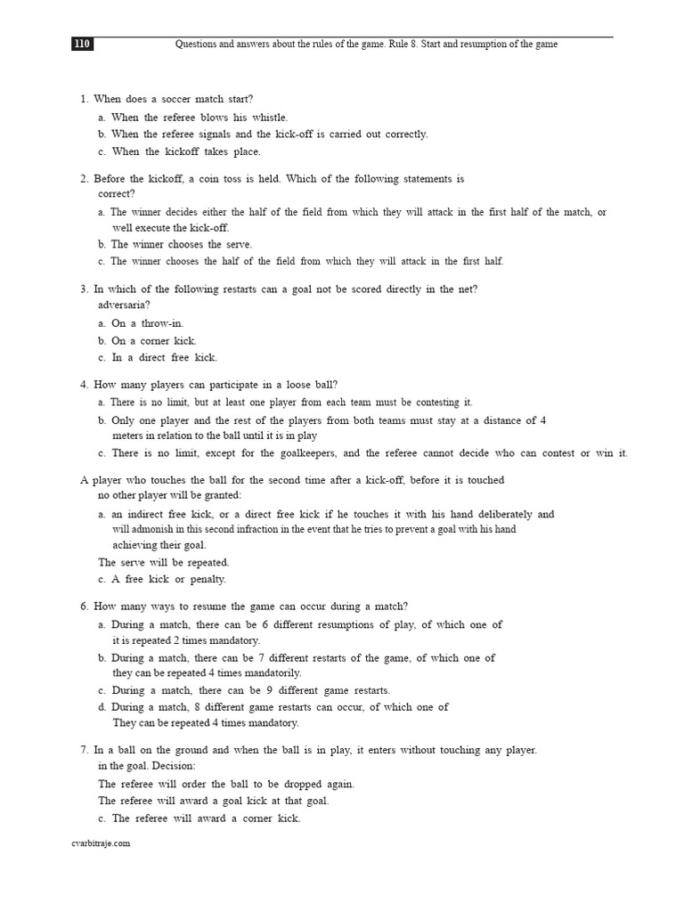 Trivia Rule 8 | PDF | Ball Games | Football Codes