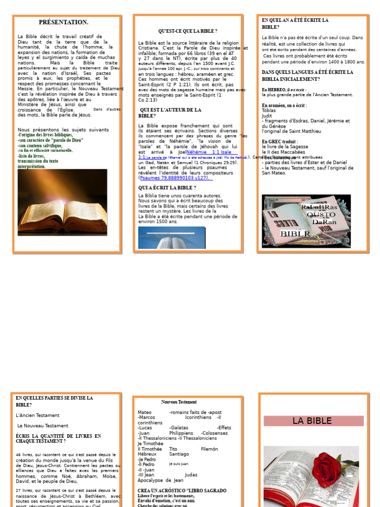 Histoire et Composition de la Bible | PDF | Bible | Nouveau testament