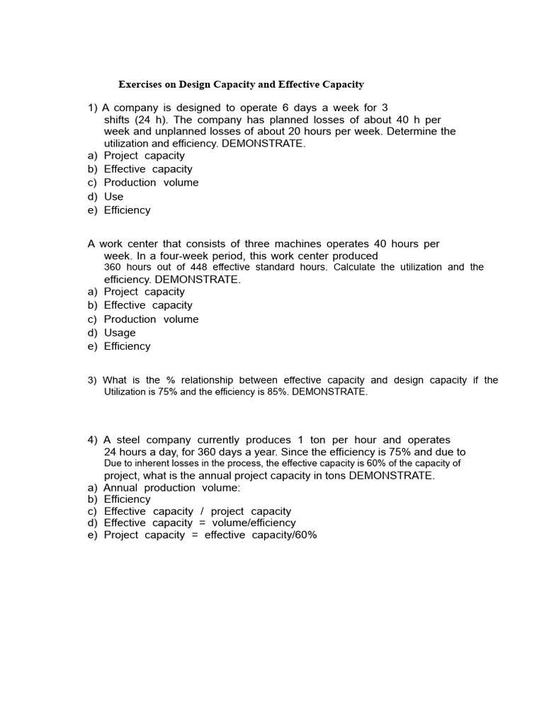 Design and Effective Capacity Calculations | PDF | Economies