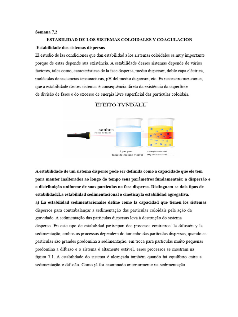 Estabilidade Dos Sistemas Coloidais e Coagulação | PDF | Coloide ...