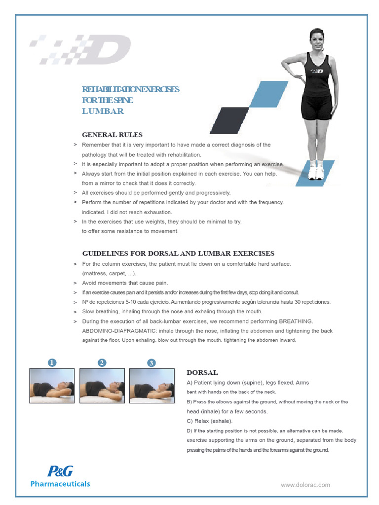 Spine Rehabilitation Exercises Guide | PDF | Anatomical Terms Of Motion ...