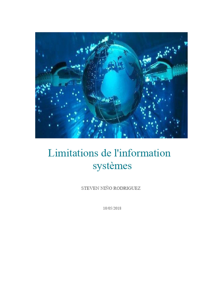Limitations des systèmes d'information | PDF | Informatique | Informations