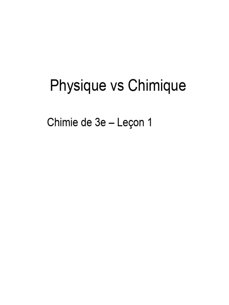 Différences entre Changements Physiques et Chimiques | PDF | Chimie | Eau