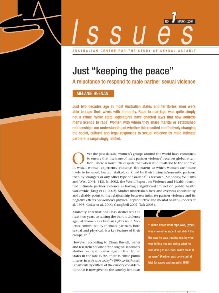 Male Partner Sexual Violence Austalian Centre For The Study of Sexual ...
